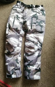 Motorbike Motorcycle Trousers CE Armoured Waterproof Rain Biker Camouflage Camo - Picture 1 of 3