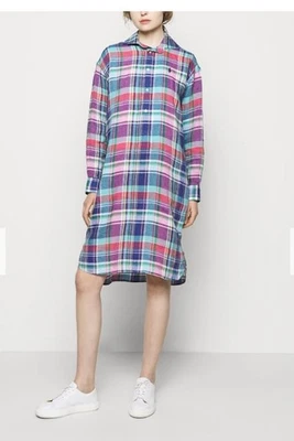 Polo Ralph Lauren Talla 0 Camisa Madrás a Cuadros Vestido Bolsillos Laterales Clásico S XS Foto 1 de 4