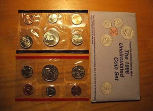 1998 United States MINT SET - 10 COIN SET WITH ENVELOPE - Picture 1 of 1