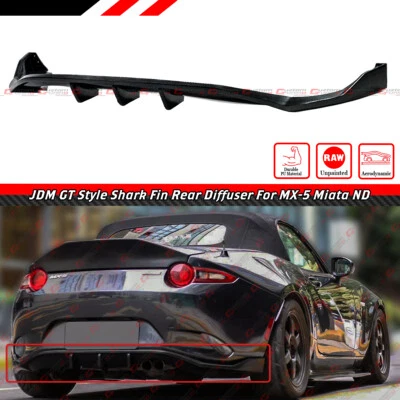 FOR 2016-24 MAZDA MX5 MIATA ND RF PU JDM GT STYLE SHARK FIN REAR BUMPER DIFFUSER - Image 1 of 4
