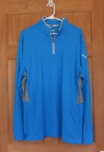 Men's Puma Golf 1/4 Quarter Zip Jacket - Size XL - Medium Blue - Picture 1 of 8
