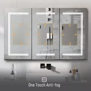 48 X 28Inch Led Lights Mirror Cabinet for Bathroom Wall Mounted Medicine Cabinet - Picture 1 of 9