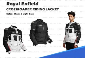 ROYAL ENFIELD "CHAQUETA DE MONTAR CROSSROADER" NEGRO Y GRIS CLARO - Imagen 1 de 23