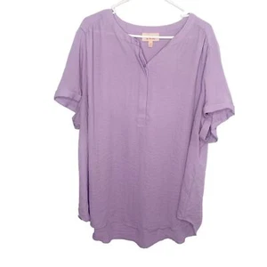 EVRI purple blouse size 3x plus size excellent condition casual preppy pretty - Picture 1 of 5