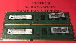 2x 1GB HP 497156-D88 PC3-10600U 1333MHz 1Rx8 DDR3 240-P Non-ECC Computer Memory - Picture 1 of 1