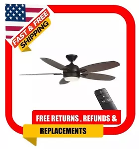 Daniel Island 52 in LED Outdoor Matte Black Ceiling Fan with Light - Picture 1 of 15