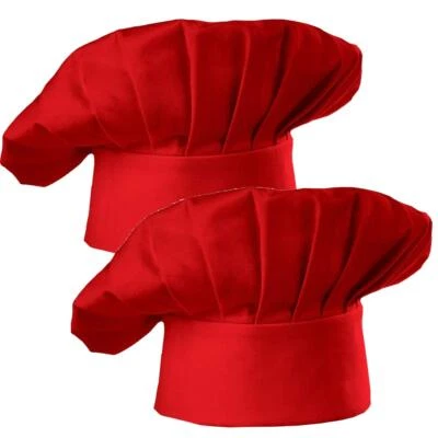 Paquete de 2 gorras de chef ajustables elásticas para adultos cocina cocina gorra de chef Foto 1 de 4