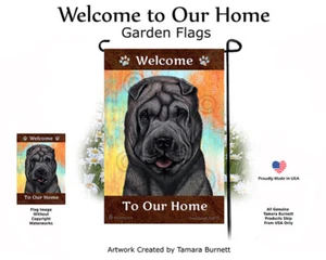 Welcome Garden Flag - Blue Shar Pei 125A - Picture 1 of 1