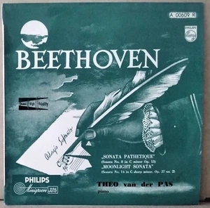 PHILIPS A 00609 R BEETHOVEN TWO SONATAS THEO VAN DER PAS  AUSTRALIA 10"LP MONO - Bild 1 von 3