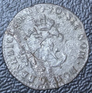 1740 A CANADA NEW FRANCE - 2 SOLS - .250 SILVER - Louis XV *DEFECTIVE PLANCHET* - Picture 1 of 5