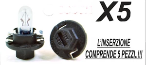 5X LAMPADINE QUADRO STRUMENTI E CRUSCOTTO BOSCH CON PORTALAMPADA 12V 1,2W - Imagen 1 de 8