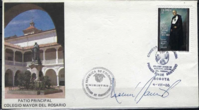 JOSE VICENTE CASTRO S..-   F.D.C .   Autografiado' {1}  BOGOTA-  COLOMBIA  1986 - Image 1 of 2