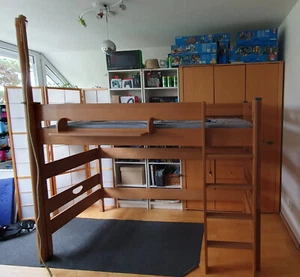 Hoch-/Spielbett VARIETTA von Paidi, 155 cm hoch, Buche massiv, mit Stange + Seil - Bild 1 von 10