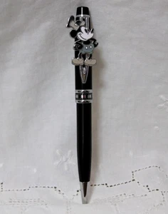 Disney Mickey Mouse Steamboat Willie Black Twisted Ballpoint Pen wz/Box Vintage - Picture 1 of 7