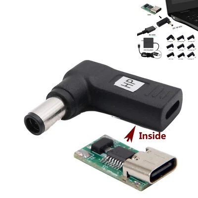 USB 3.1 Tipo C Hembra a DC 7.4 x 5.0mm Macho PD Emulador Disparador Adaptador Para HP Foto 1 de 4