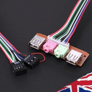PC Computer Case Front Panel USB Audio Port Mic Earphone Cable - Bild 1 von 8