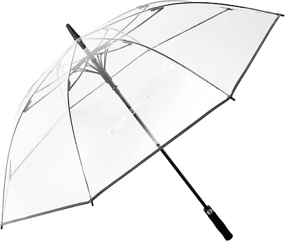G4FREE 62 Inch Klarer Golfschirm Transparenter Großer Langer Regenschirm Automatik Öff