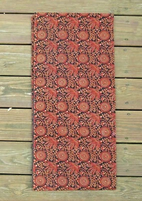 Crate & Barrel Rajasthali table runner 14" x 90" black/orange cotton blend - Image 1 of 4
