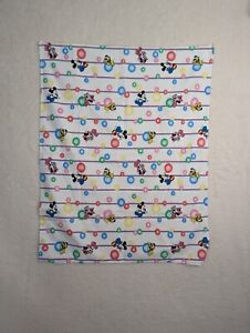 Vtg Disney Baby Mickey & Minnie Bubbles Flannel Receiving Baby Blanket 1990s