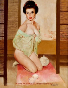 Pretty Japanese Woman & Tea Set 8.5x11" Photo Print Fritz Willis Pinup Fine Art - Picture 1 of 1