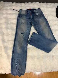 Haus Of Jr Size 12 Boy Blue Distressed Skinny Jeans - Picture 1 of 2