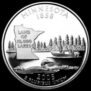 2005 S Minnesota Mint Clad Proof Statehood Washington Quarter from US Proof Set - Picture 1 of 2
