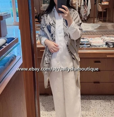 Sallys 70% Cashmere & 30% Silk Wrap Scarf Horses Print Double Face Shawl 53" - Image 1 of 4