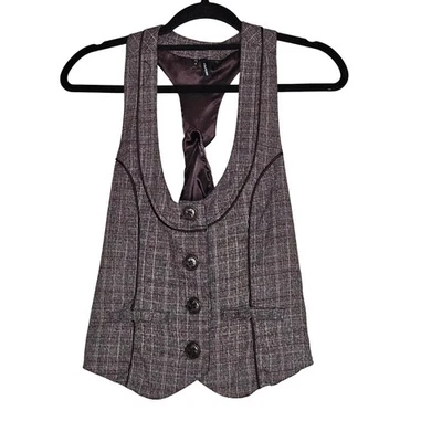 Chaleco a Cuadros Mujeres Talla S Negocios Informal Steampunk Indie Dark Academia Juegos con disfraces Foto 1 de 4
