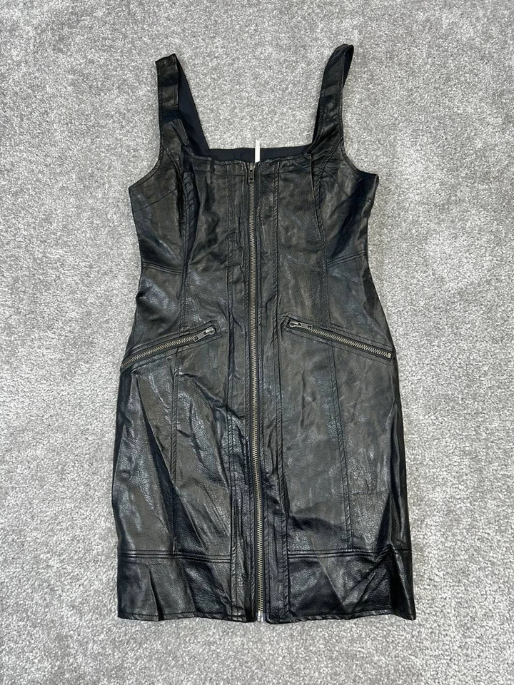 Vestido Free People Mujer 0 Negro Imitación Cuero Bodycon Nuevo Foto 1 de 4