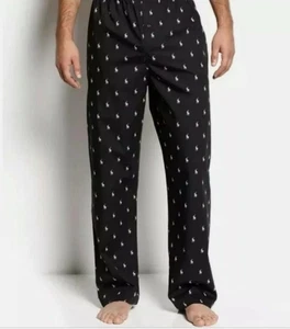 Polo Ralph Lauren Herren 4XL TALL Schwarz All Over Pony Pyjamahose Nachtwäsche Logo - Bild 1 von 10