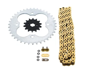 1987-1992 Honda TRX250X 250X 520-88 Gold O Ring Chain & Sprocket Silver 14/39 - Imagen 1 de 4