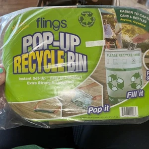 FLINGS Pop Up Recycle Trash Bin 13 Gallon 22 x 15 x 10 (1 Pack) - Picture 1 of 5