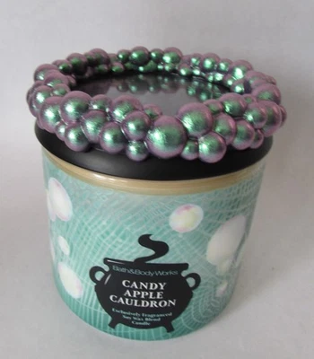 Bath & Body Works Candy Apple Cauldron 3 Wick Jar Scented Candle Bubble Lid - Image 1 of 4
