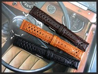 20mm Dark Brown Rally GT Sport racing Buffalo leather watch band strap IW SUISSE