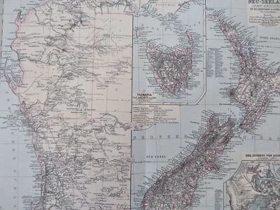 New Zealand Auckland Tasmania Van Diemen's Land Australia 1891 Petermann Map - Image 1 of 4