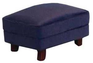 Dolls House Modern Royal Blue Footstool Pouffe Ottoman Living Room Furniture - Picture 1 of 1