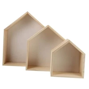 Wall Display Shelves 3pcs Wall Wood Shadow Box Shelf Rustic Wood Display White - Picture 1 of 8