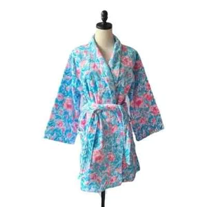 LILLY PULITZER Terry Robe  Bondi Blue MY LITTLE PEONY  One Size  NWT Rare Find! - Picture 1 of 4