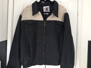 1950’s Gab Jacket. Classic Styling,Rockabilly,Grey/ Cream Atomic, New Line 52” - Picture 1 of 11