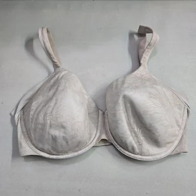 Bali Women Bra 38DDD Beige Floral T Shirt Underwired Lace Strap Lightly Lined - Image 1 of 4