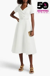 RRP€585 BADGLEY MISCHKA Ponte Flare Dress US6 UK10 IT42 M Double Breasted Belt - Picture 1 of 6