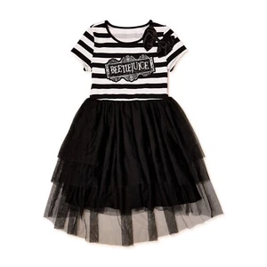 Beetlejuice Girls Dress Tutu Costume Cosplay 2024 Movie 10 12 L Outfit NWT - Picture 1 of 3