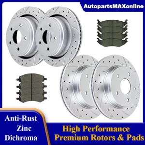 For Dodge Ram 1500 ASPEN 5 LUG Front Rear Brake Rotors Brake Pads Kit Rotor Pad - Picture 1 of 6