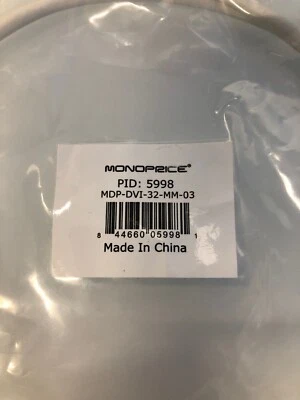 Monoprice 3ft 32AWG Mini DisplayPort to DVI Cable - White - Image 1 of 3