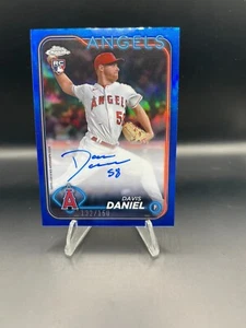 2024 Topps Chrome Davis Daniel Rookie Auto Angels RA-DD rifrattore blu /150 - Foto 1 di 2