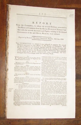 1793 REPORT ON SEVERAL PETITIONS FROM THE ROYAL BURGHS OF SCOTLAND BY SHERIDAN * - Image 1 of 4