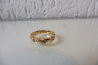 Pierre Lang - Anillo, chapado en oro con piedras lijadas talla 2 (46 Foto 1 de 3