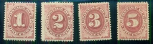 US #J22-5, 1¢-5¢ bright claret, Complete low vals, og, hinged, VF Scott $230.00 - Picture 1 of 1