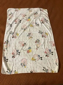VTG 1984 Dundee Disney Mickey Mouse ABC Cotton Flannel Receiving Baby Blanket - Picture 1 of 6