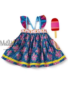 Matilda Jane Platinum Blue stripe floral Peruvian Pretties Lucy Top size 8 NWOT - Picture 1 of 11